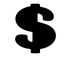 Black and White Dollar Symbol Represents Financial Prosperity and Economic Stability