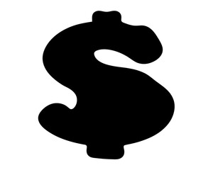 Bold and strong dollar sign symbol stands out in stark black