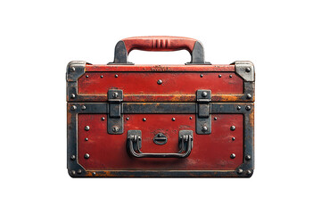 Portable Tool Box with Handle Isolated on Transparent Background