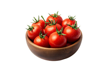 Fresh Ripe Tomatoes in a Bowl Isolated on Transparent Background