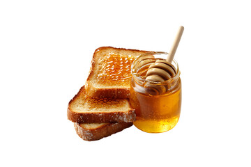 Toast with Honey Isolated on Transparent Background