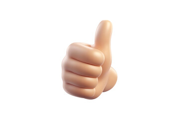 3D Thumbs Up Gesture Isolated on Transparent Background