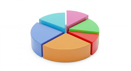 Obraz premium Colorful Pie Chart: Data Visualization, Business Insights & Presentation Graphics for Statistics, Analysis and Reports