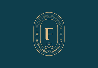 Elegant Initial F minimal logos in retro style