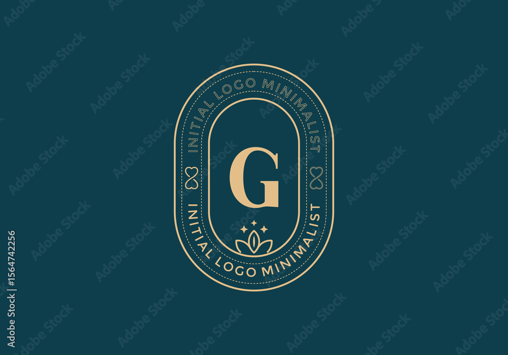 Fototapete elegant initial g minimal logos in retro style