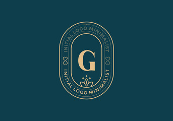 Elegant Initial G minimal logos in retro style