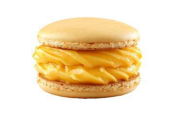 Mango Ice Cream Sandwich Between Soft Cookies Isolated on Transparent Background