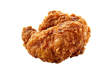 Crispy Crusted Fried Chicken Drumstick Isolated on Transparent Background