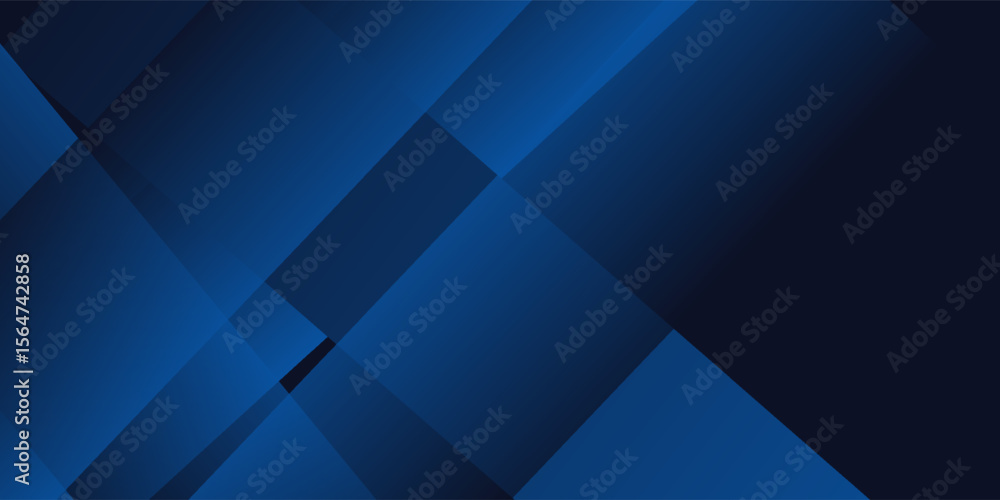 Poster blue black abstract background geometry shine and layer element vector for presentation design.