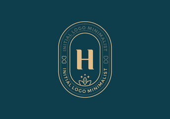 Elegant Initial H minimal logos in retro style