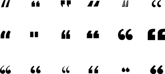 Collection of various quotation marks a diverse range of styles and sizes for your design projects