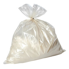 Bulk Flour in Clear Plastic Bag: Baking Ingredient Photo