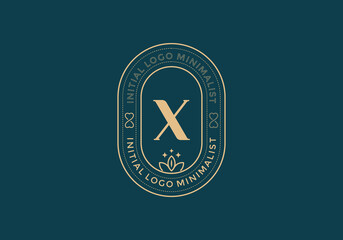 Elegant Initial X minimal logos in retro style