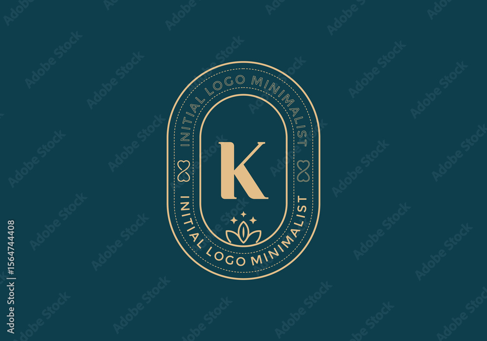 Fototapete elegant initial k minimal logos in retro style