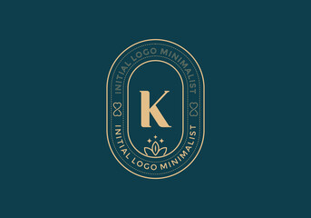 Elegant Initial K minimal logos in retro style