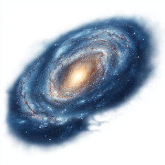 Fototapeta premium A Stunning Spiral Galaxy in the Vast Universe , PNG isolated cut out image