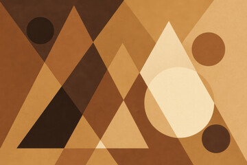 Brown and beige geometric shapes creating modern abstract background