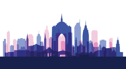 Urban Landscape City Skyline Silhouette Night View