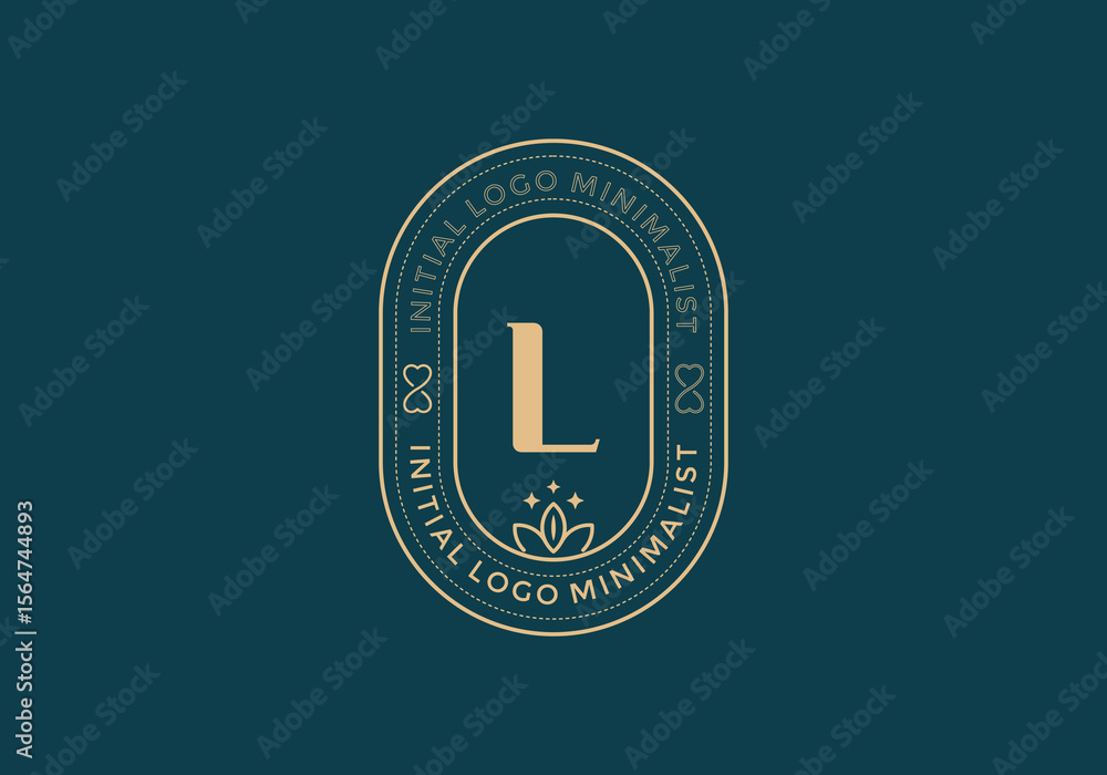 Poster elegant initial l minimal logos in retro style