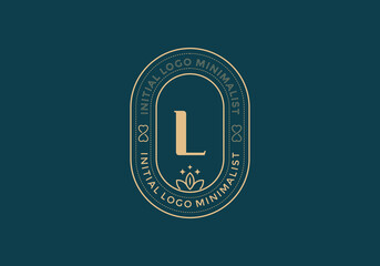 Elegant Initial L minimal logos in retro style