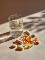 pills in a glass