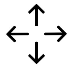 Arrows in different directions, on transparent background, flat line design, vector illustration