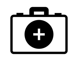 Obraz premium First Aid Kit icon, on transparent background, flat line design, vector illustration