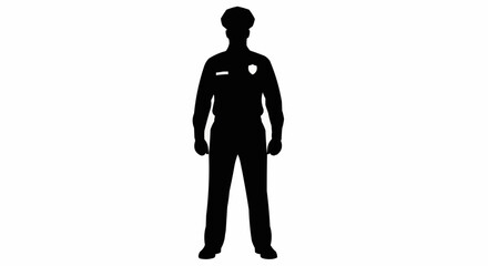 Security Guard Vector &ndash; Silhouette for Safety, Protection, and Professional Occupation Concepts