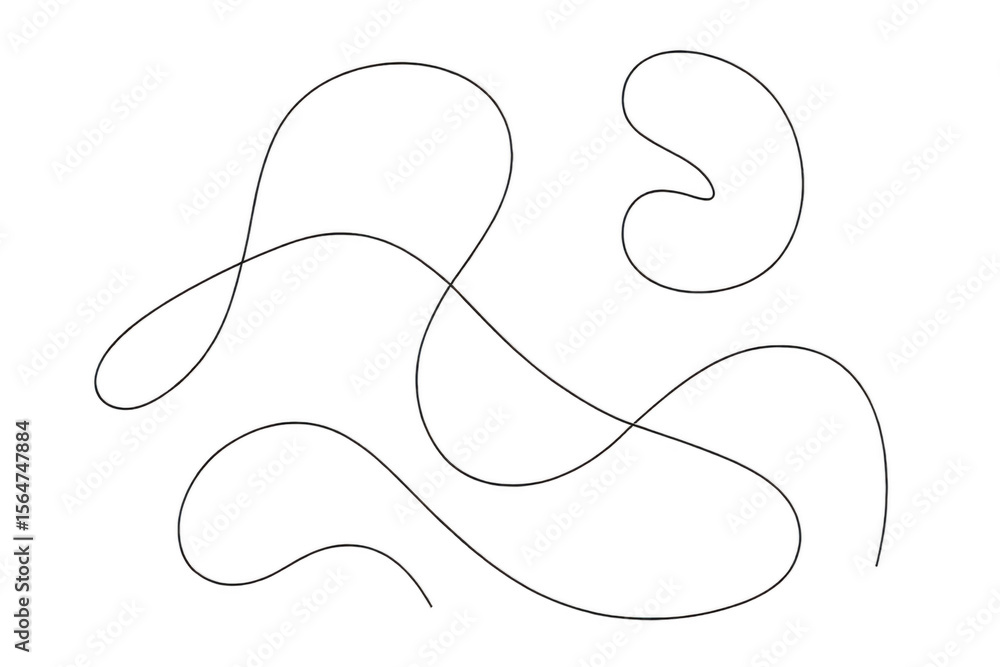 Poster sleek black linear pattern sweeping across transparent surface, expressing fluid motion with minimal