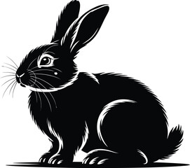 Vector black silhouette of a animals on a white background