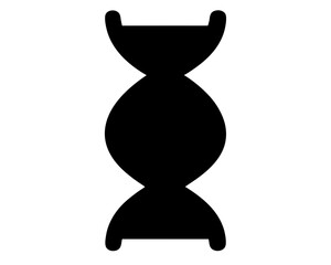 Abstract Black Silhouette Shape with Symmetrical and Bulbous Features on White Background