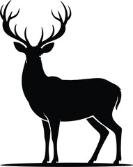 Fototapeta premium Vector black silhouette of a animals on a white background