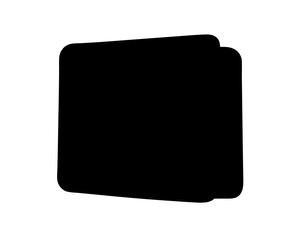 Abstract black silhouette of layered square shape with rounded corners and curves