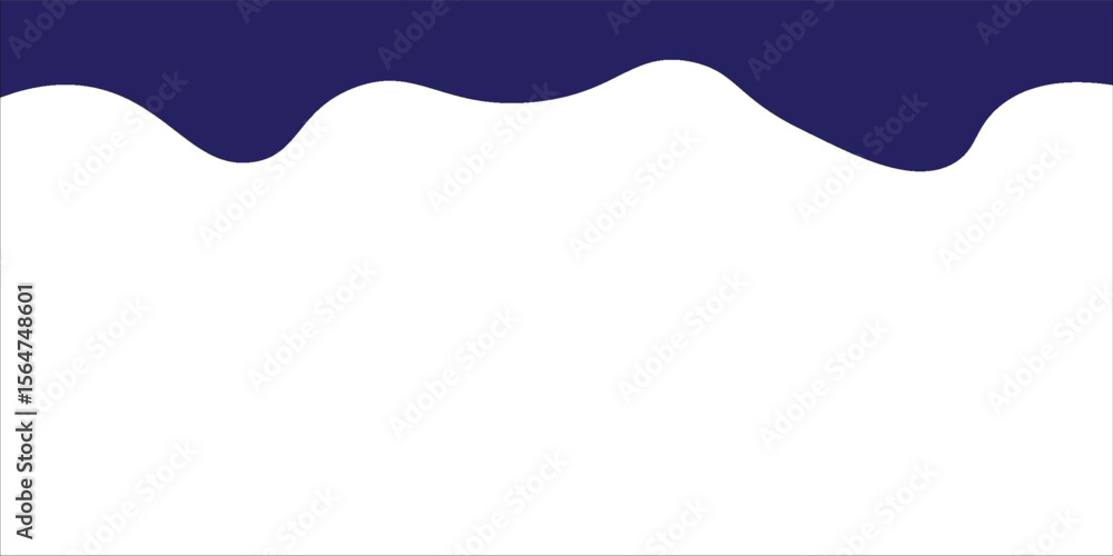 Poster minimal abstract background with a wavy dark blue shape on a clean white backdrop. modern and simple