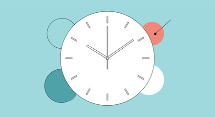 Time Clock and Abstract Circle Design Animation
