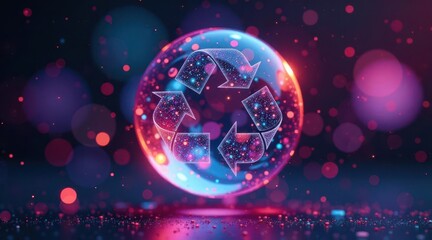 Encapsulated Recycling Symbol A Futuristic Vision of Sustainable Practices for a Brighter Tomorrow