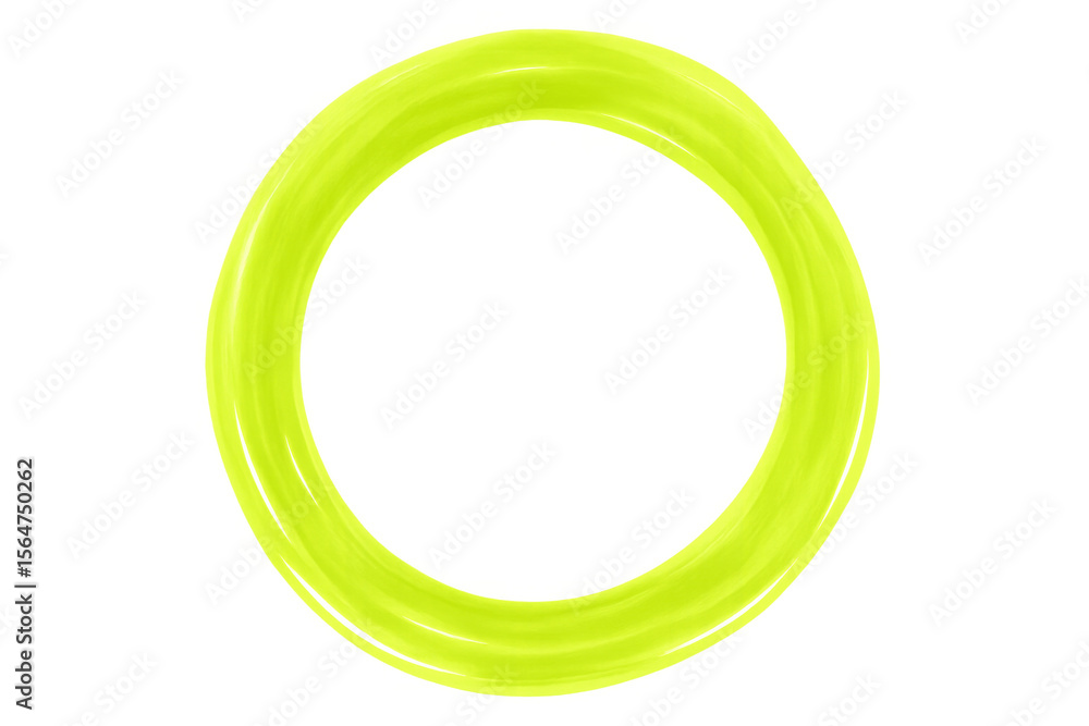 Poster vibrant lime green paint forms a perfect circle, creating a dynamic and eye-catching design element 
