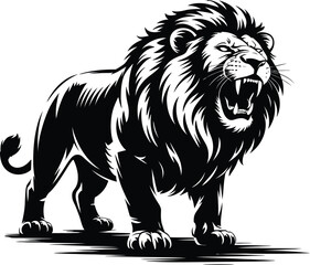 Vector black silhouette of a animals on a white background