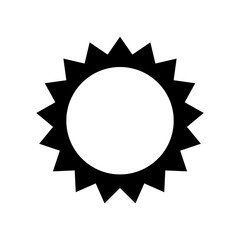 Sun icon vector silhouette. Sun with ray of light. Sun black silhouette