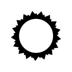 Sun icon vector silhouette. Sun with ray of light. Sun black silhouette