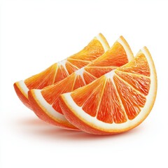 Vibrant orange slices isolated on a clean backdrop. The juicy, ripe segments are ready to be enjoyed