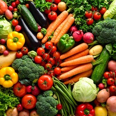 Fresh Assortment of Organic Vegetables for Healthy Eating