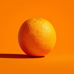 Single orange on orange background 