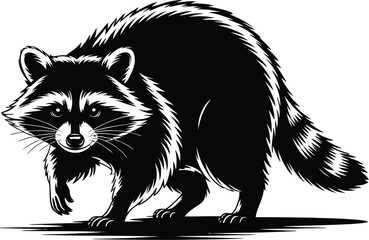 Vector black silhouette of a animals on a white background