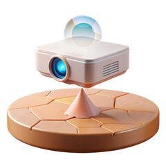 Modern Projector Floating on a Geometric Platform