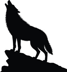 Vector black silhouette of a animals on a white background