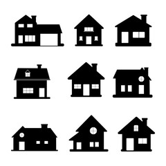 Home silho็uette isolated on white background. Home logo, Distinct Shape Artistic Design.Vector icon.