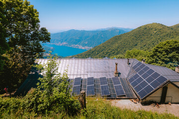Sustainable solar panels in Italian mountain range