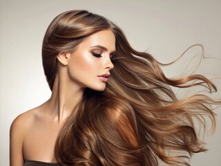 Girl with long healthy hair