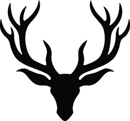 Stylized Deer Antler Silhouette